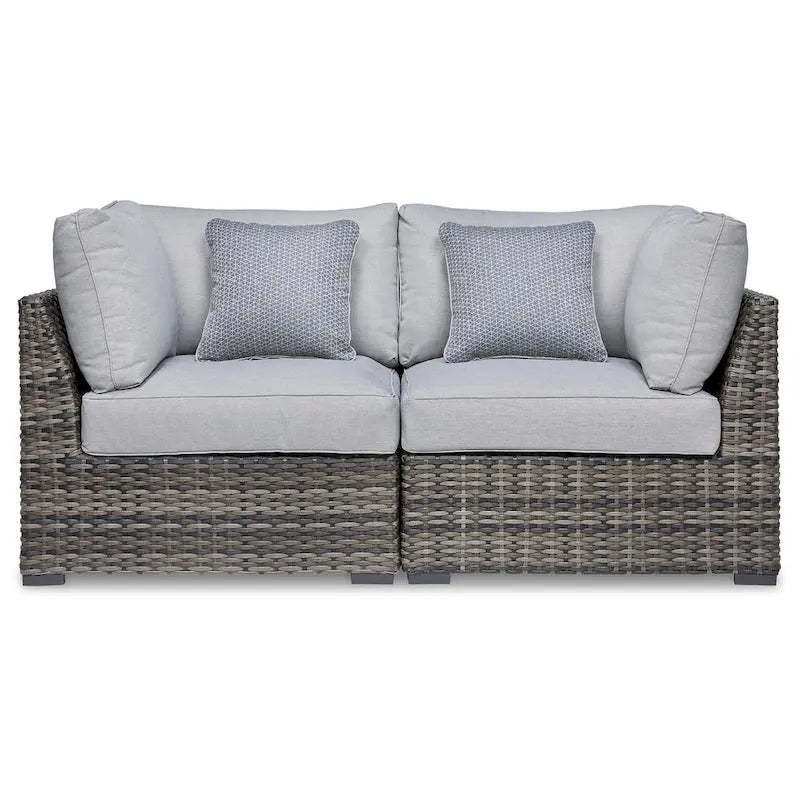 Signature Design by Ashley Harbor Court Gray Corner with Cushion, Set of 2 - 69W x 34D x 34H