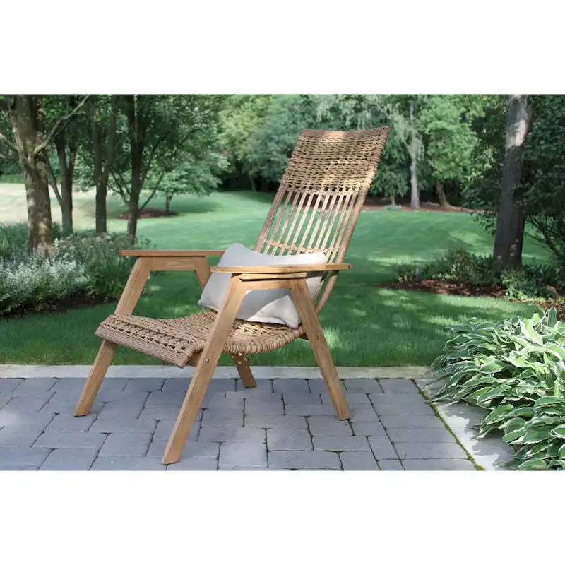 2 pc. Samera Teak & Bohemian Basket Loungers