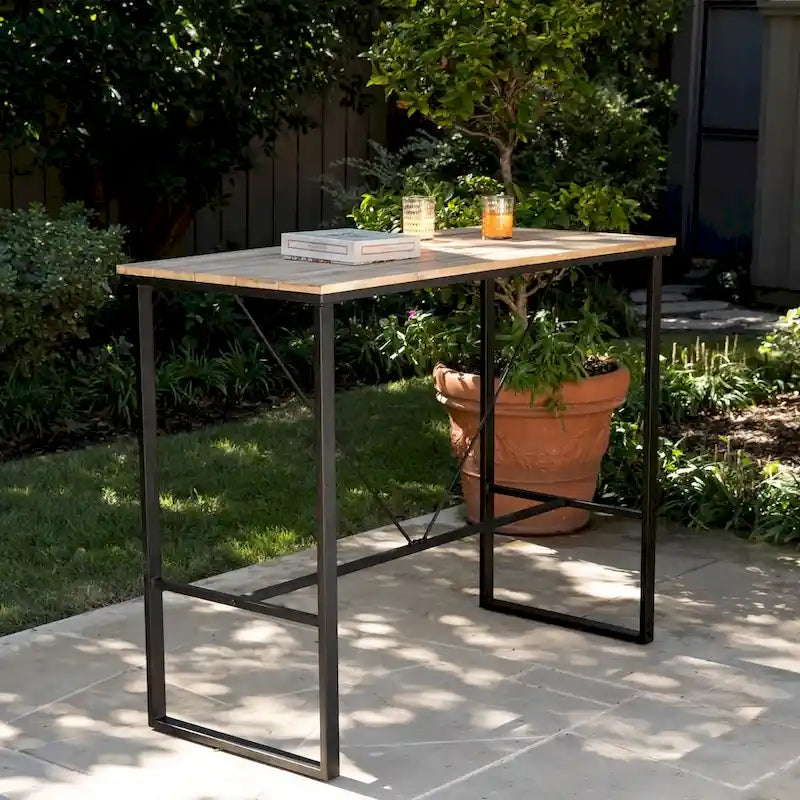 SEI Furniture Venmore Natural Acacia Wood Outdoor Pub Table