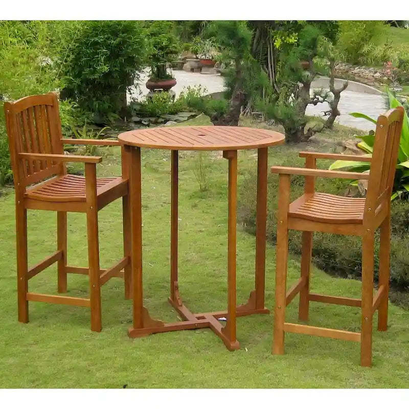 Royal Tahiti Sagunto 3-piece Patio Bar-Height Bistro Set