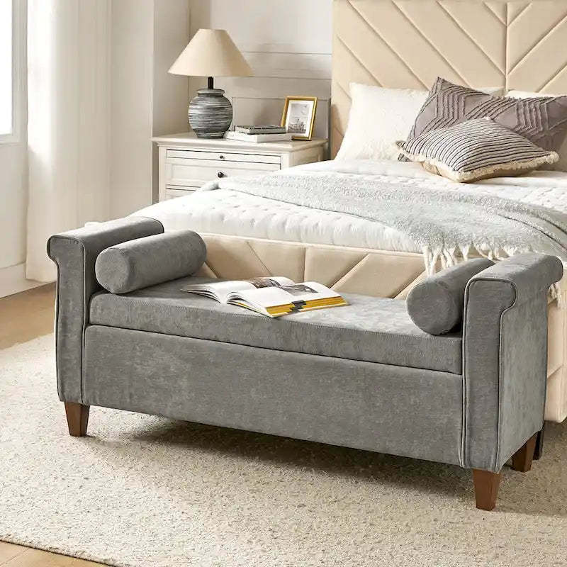 Rita 54.3 Wide Traditional Storage Bench with 2 Pillows by HULALA HOME