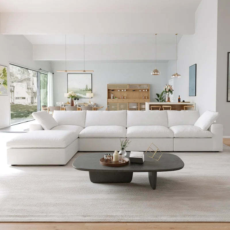 L Shape Couches for Living Room, Modern Modular Convertible Sectional Sofa Couch with Removable Cushion Covers