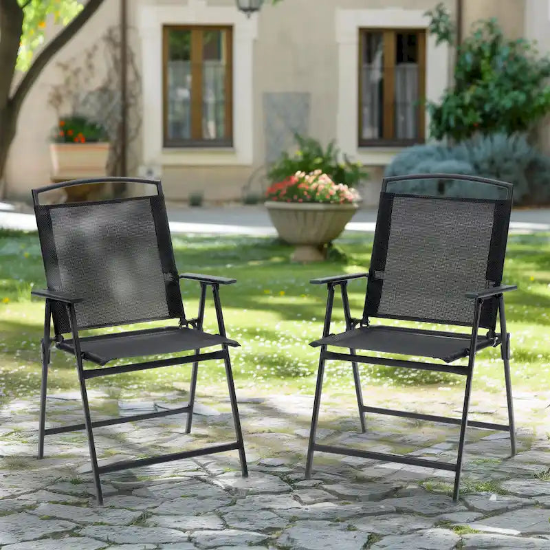 Pellebant Patio Portable Folding Chairs Outdoor Dining Chairs