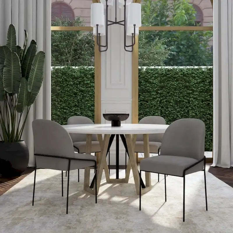 HomePop Modern Velvet Upholstered Dining Chair- single pack