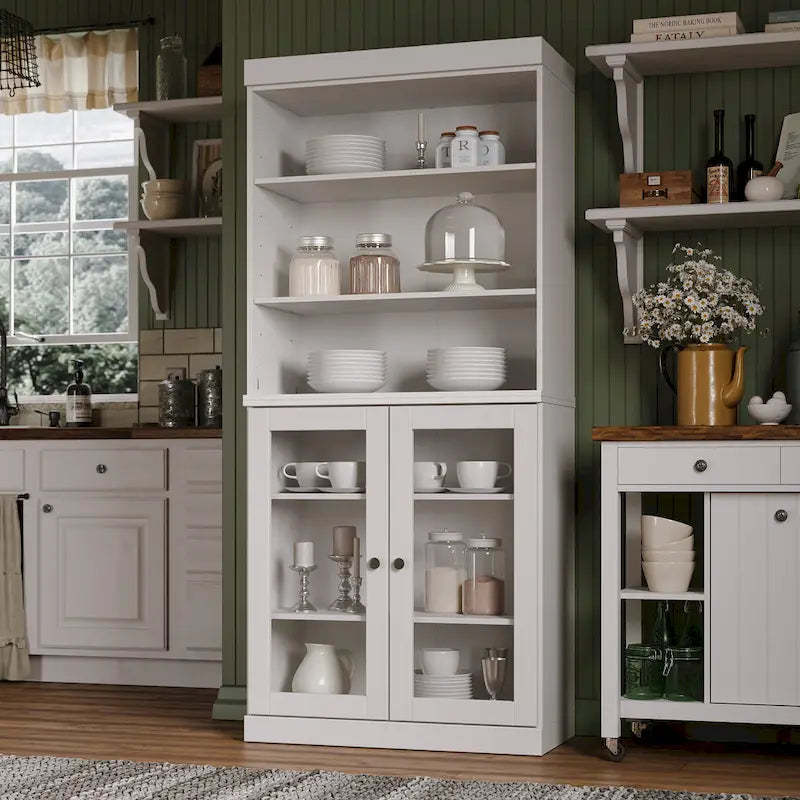 100% Solid Wood 32 Kitchen Pantry Cabinet with 2 Doors by Palace Imports