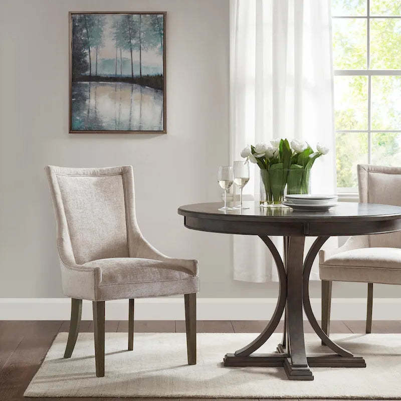 Madison Park Signature Ultra Upholstered Dining Side Chairs With Wood Legs (Set of 2)