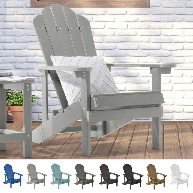 BONOSUKI Outdoor Faux Wood HIPS Patio Adirondack Chair