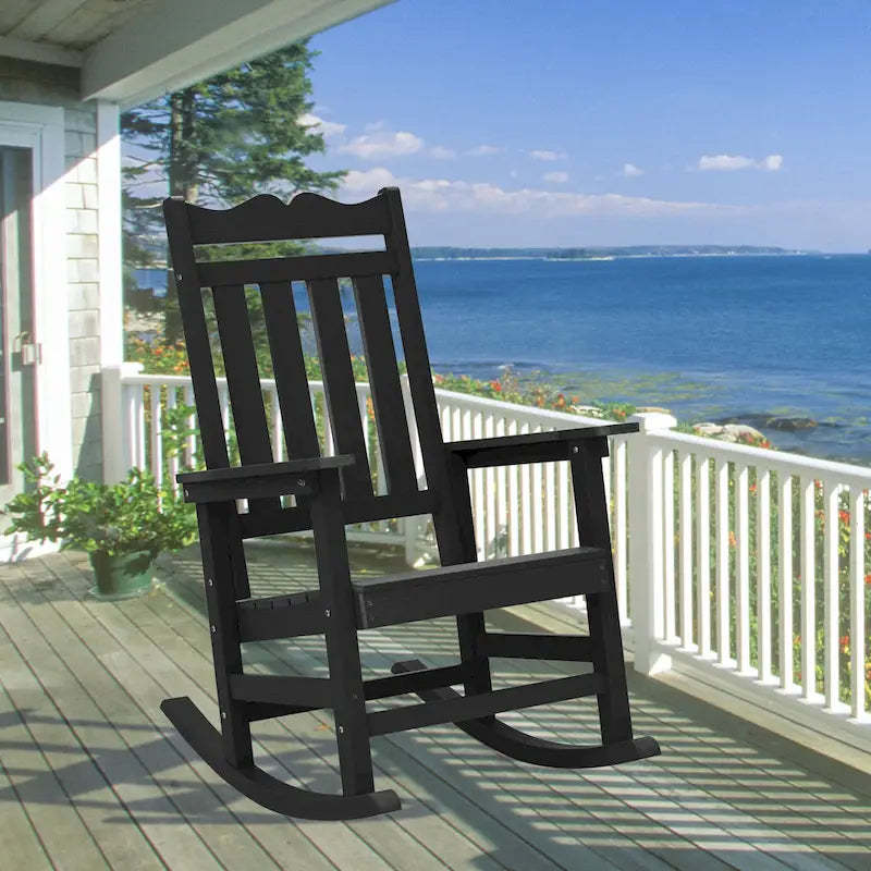 LIVOOSUN Patio Adirondack Chair Outdoor Plastic Rocking Chair