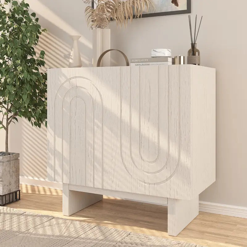 Clihome Furniture Wood 2-Door Accent Cabinet
