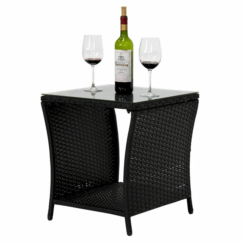 Wilminton Outdoor Square Wicker Side Table by Havenside Home