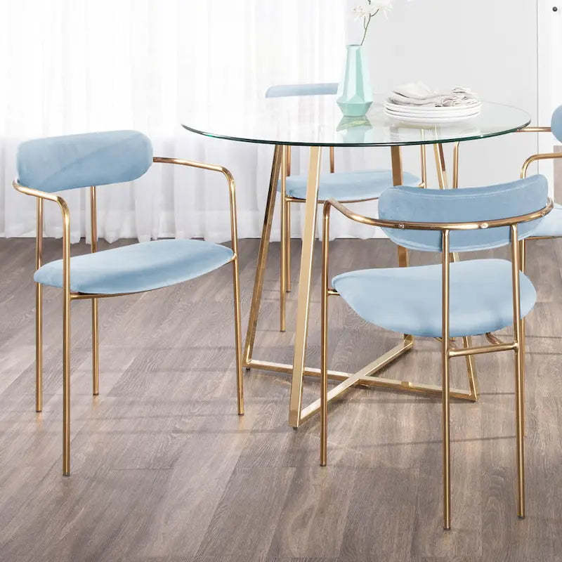 Silver Orchid Gregor Glam Velvet Chair (Set of 2)