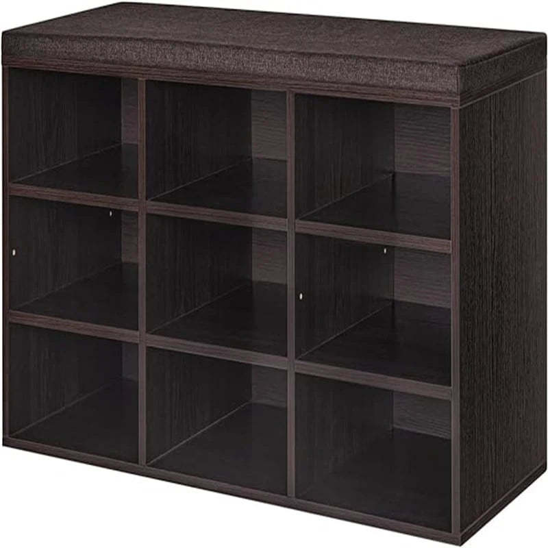 Shoe Storage Bench with 9 Cubbies - 11.8D x 31.5W x 18.9H