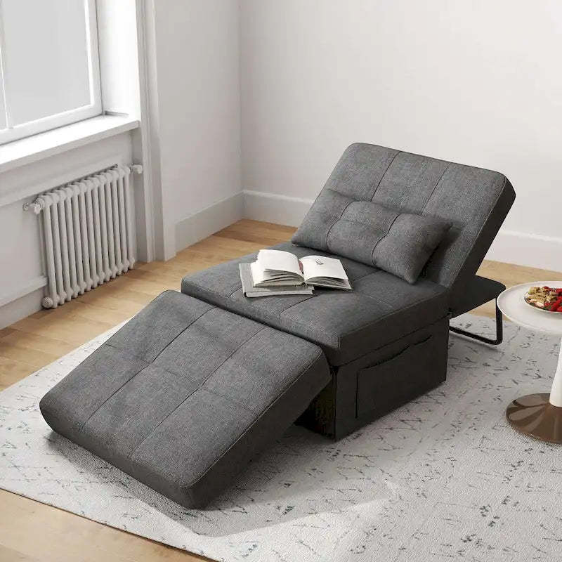 4 in 1 Convertible Sofa Bed Sleeper Sofa Chair Couch Bed, Lounger Adjustable Folding Ottoman Backrest for Living Room, Bedroom