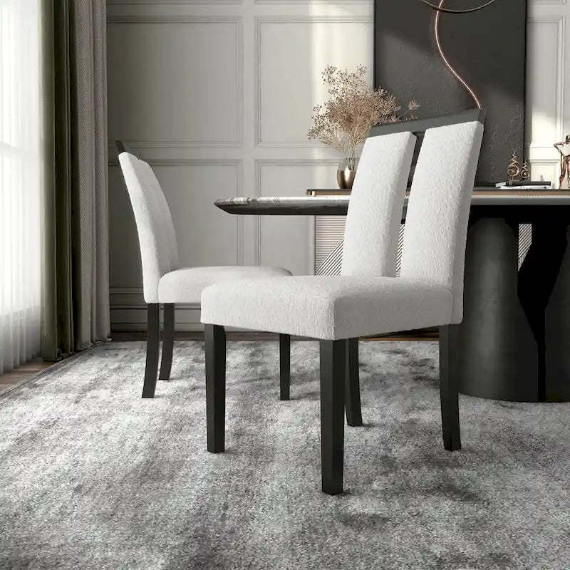 Lumina Modern White Upholstered Dining Chairs (Set of 2) by Furniture of America