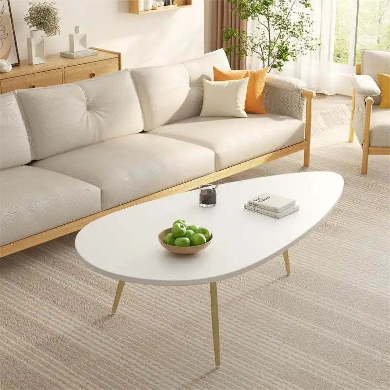 Coffee Tables for Small Space Unique Simple Oval - 22.2D x 42.5W x 17.1H