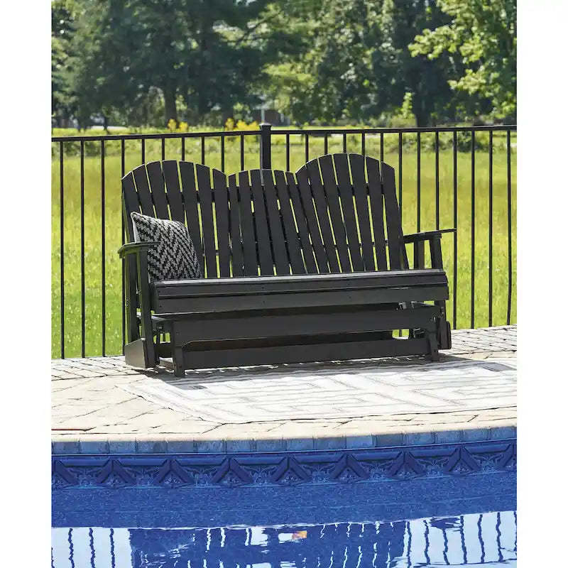 Signature Design by Ashley Hyland wave Outdoor Glider Loveseat - 67 W x 31.5 D x 41.75 H