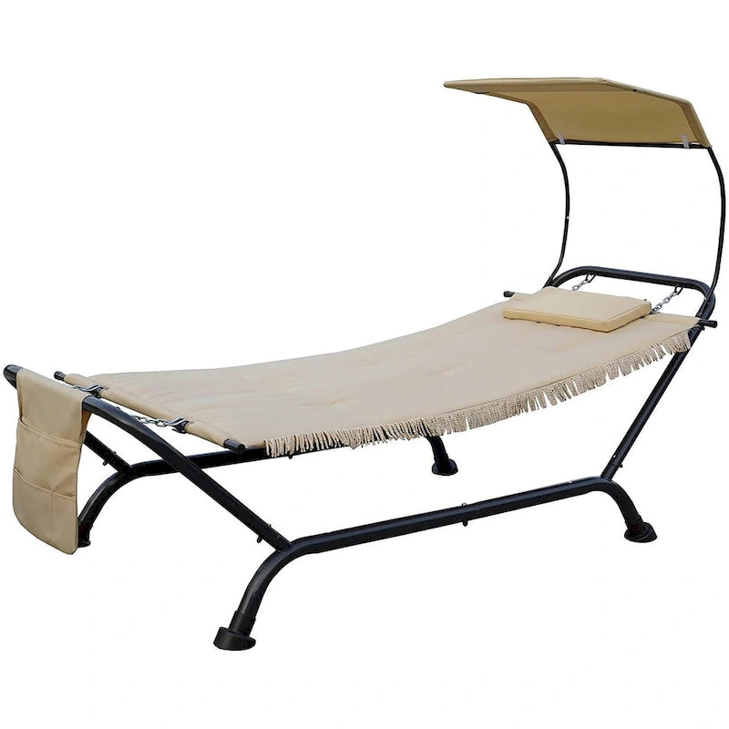 Kozyard Ailsa Outdoor Patio Hammock with Stand, Pillow, Storage Pockets