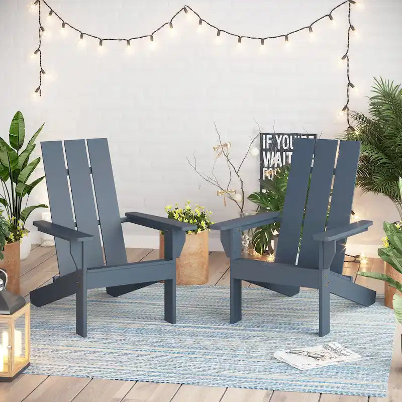 MAISON ARTS Set of 1/2/4 Grey Patio Adirondack Chair with Cup Holder