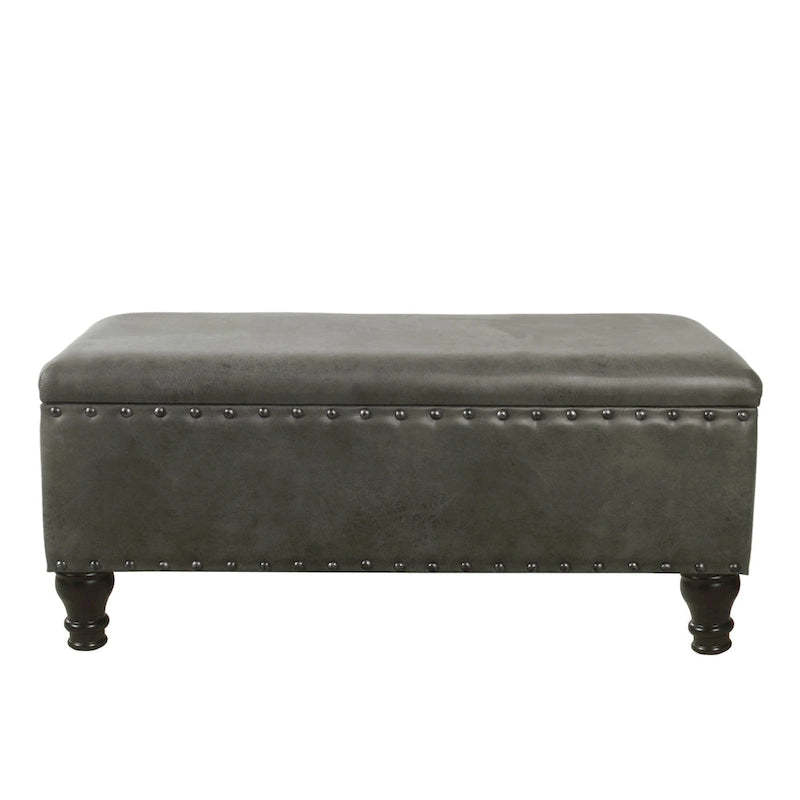 HomePop Storage Bench with Nail head Trim