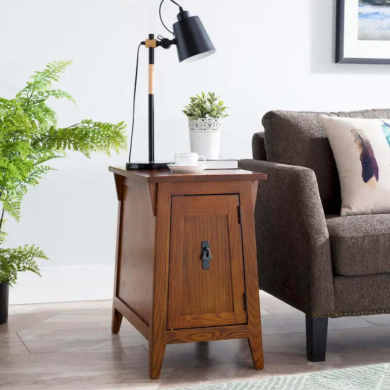 Leick Home Traditional Solid Wood Mission Cabinet End Table