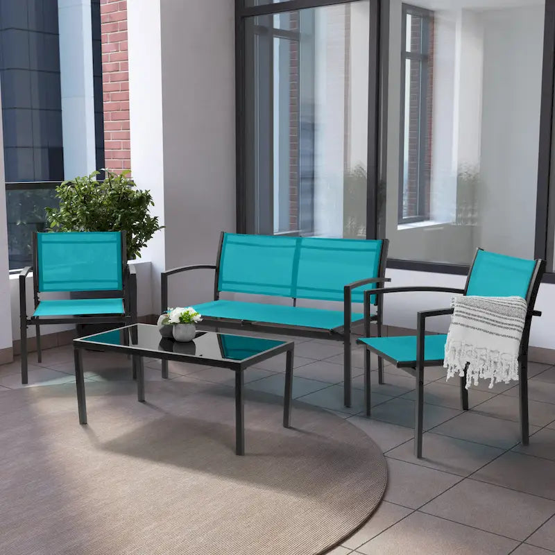 Everett Mesh Seat Conversation Set, 4pc