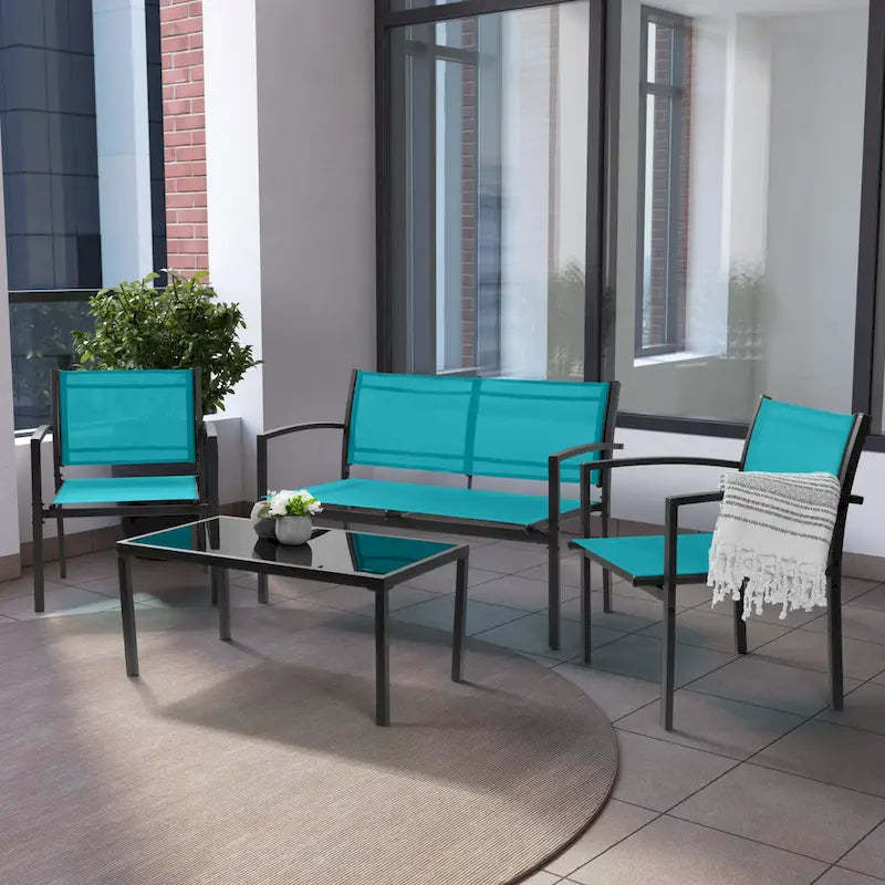 Everett Mesh Seat Conversation Set, 4pc