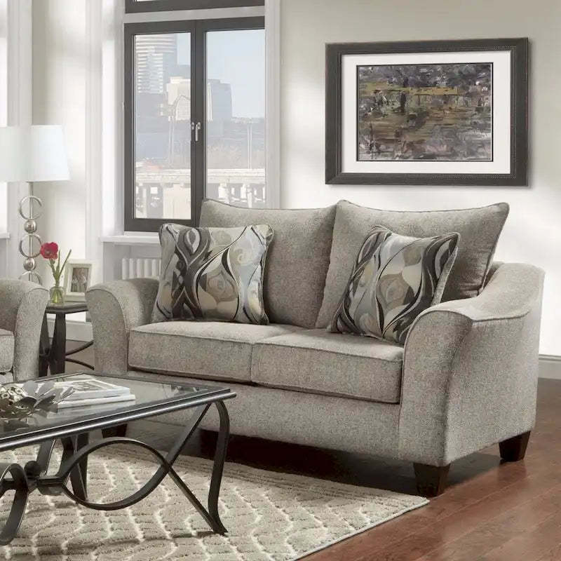 Roundhill Furniture Camero Fabric Pillowback Loveseat