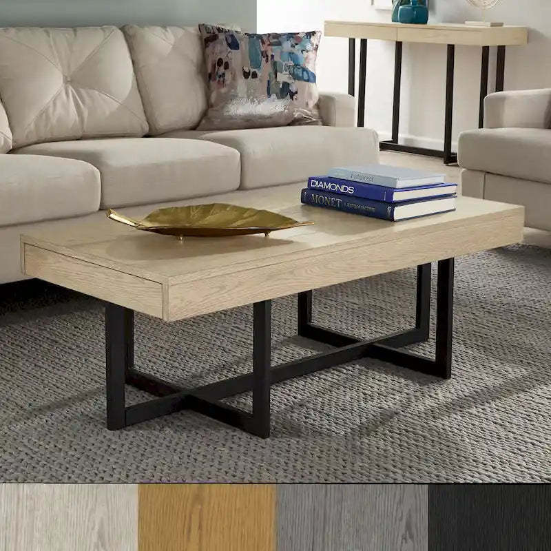 Eldersley Wood Finish Coffee Table with Two Drawers by iNSPIRE Q Modern
