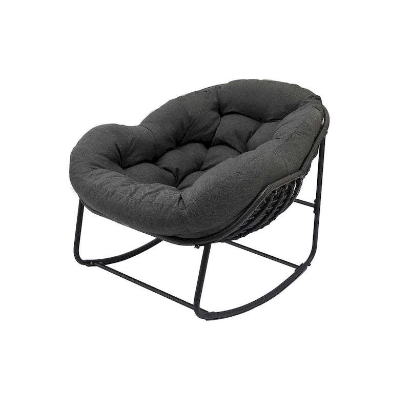 Metal Comfortable Outdoor Rocking Chair with Cushion Water-Resistant