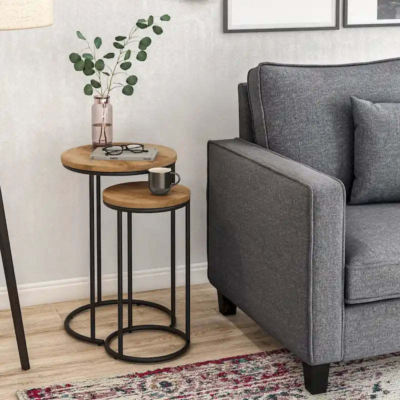 Fort Worth Round Nesting Side Table Set of 2