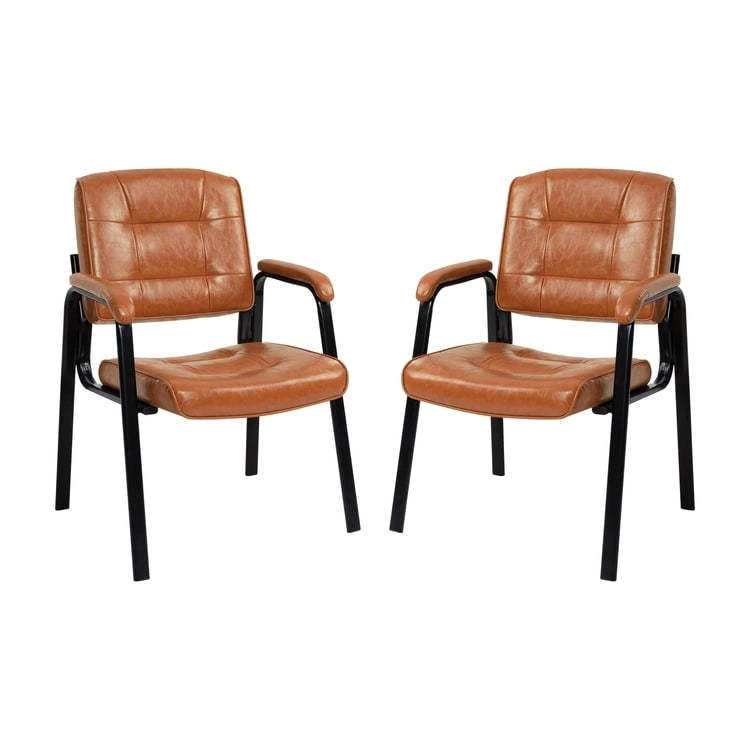 Premium Leather Executive Office Chairs with Padded Armrest