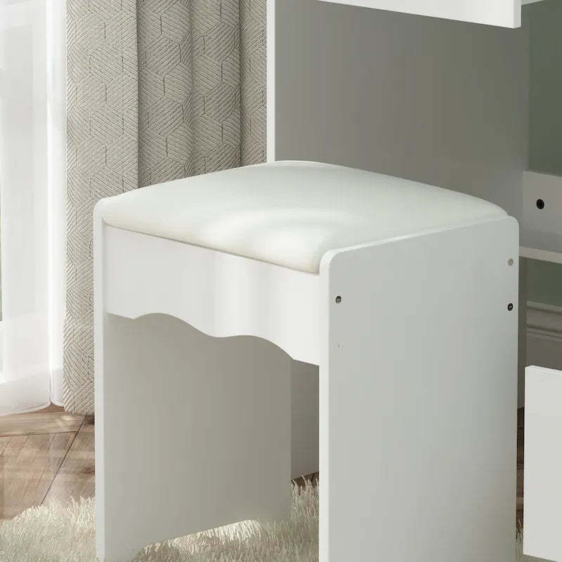 Vanity Set Dressing Table w/Lighted Makeup Mirror and Charging Station