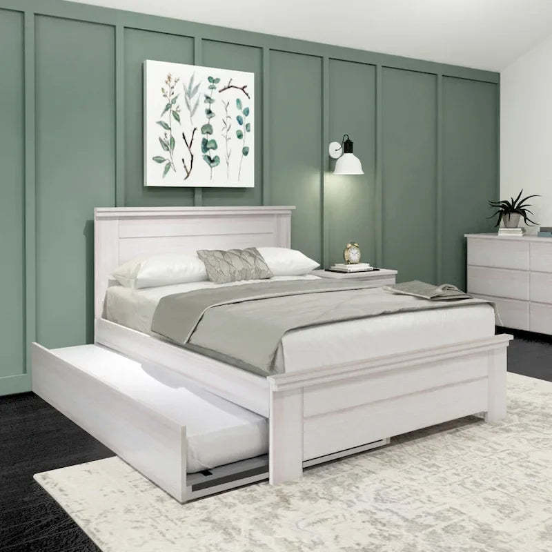 Plank and Beam Farmhouse Full Bed with Panel Headboard with Trundle