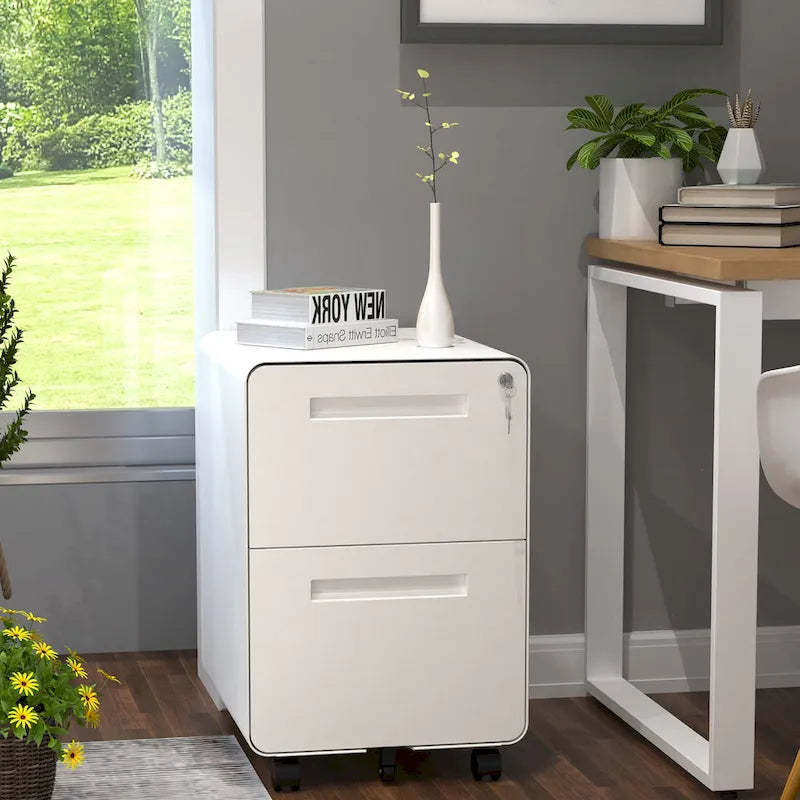 Modern 24.8 2-drawer Rolling Locking Steel File Cabinet