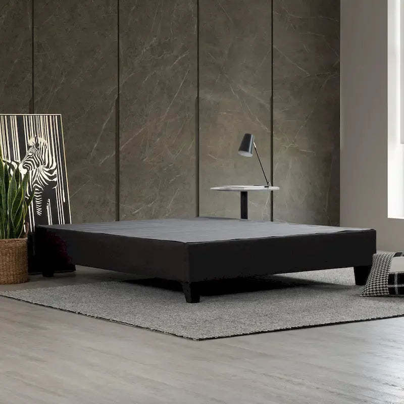 Carter Dark Grey 14 in. Platform Bed Frame Mattress Foundation