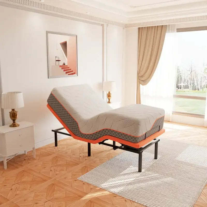ESHINE Adjustable Bed Frame - 14 inch Hybrid Memory Foam Mattress 2000 Series