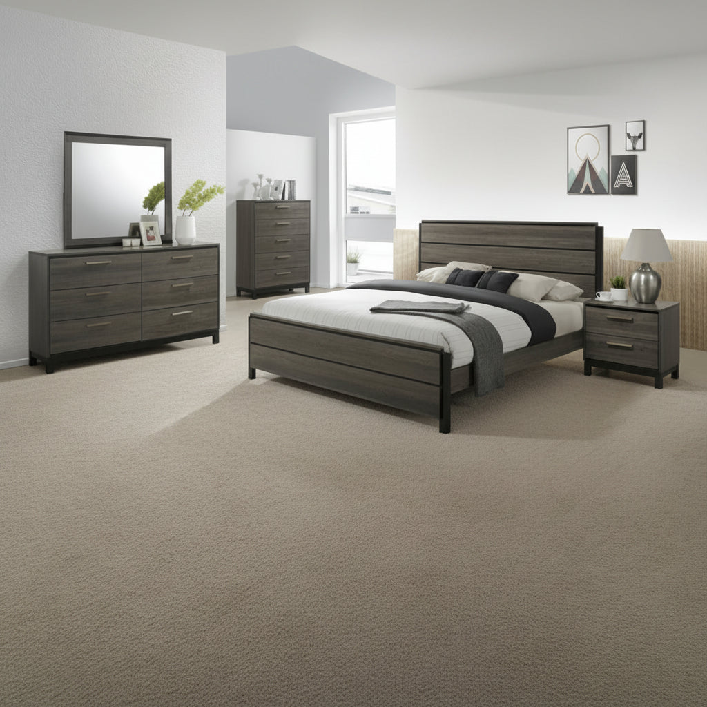 Carbon Loft Lippmann Antique Grey Finish Wood Queen-size Bedroom Set