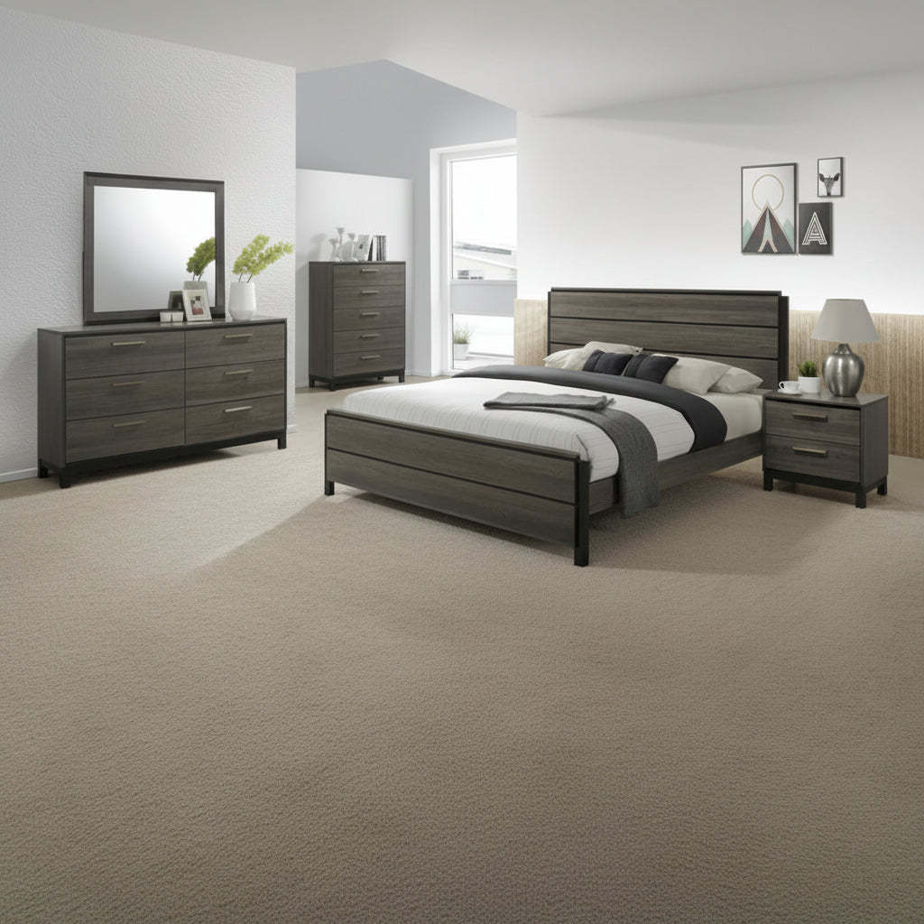 Carbon Loft Lippmann Antique Grey Finish Wood Queen-size Bedroom Set