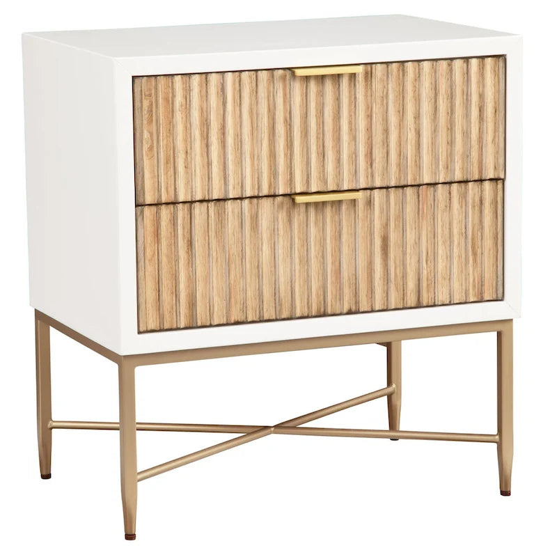 Origins by Alpine Larsen 2 Drawer Wood Nightstand