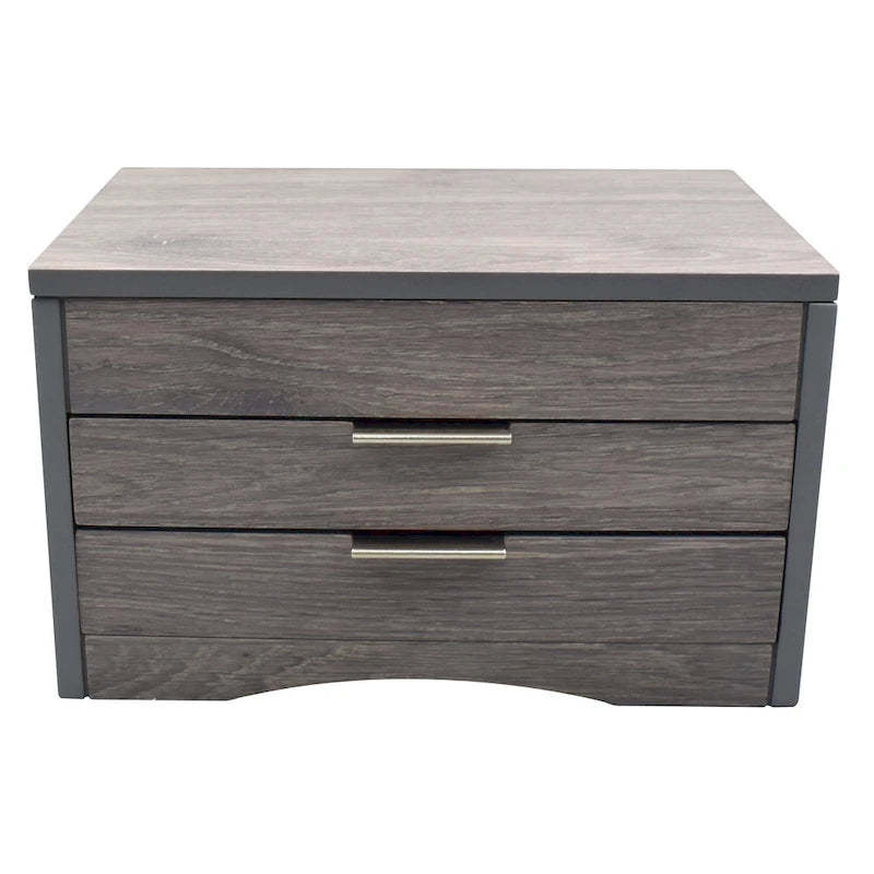 Distressed Grey Wood Jewelry Box