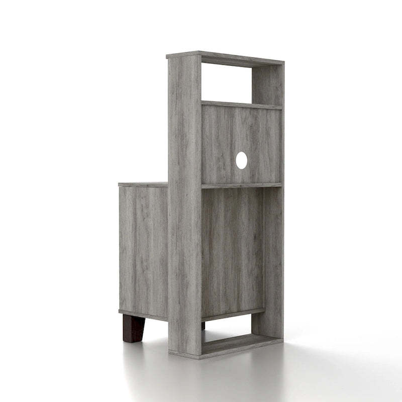 DH BASIC Transitional Compact 3-Shelf Single-Drawer Nightstand by Denhour