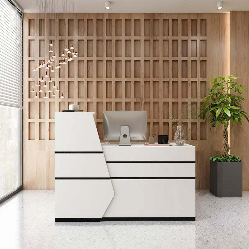 FUFU&GAGA 1-Drawer Reception Computer desk With one Door