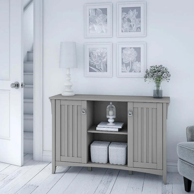 Bush Salinas Accent Storage Cabinet with Doors in Cape Cod Gray - 46.22L x 12.76W x 29.96H
