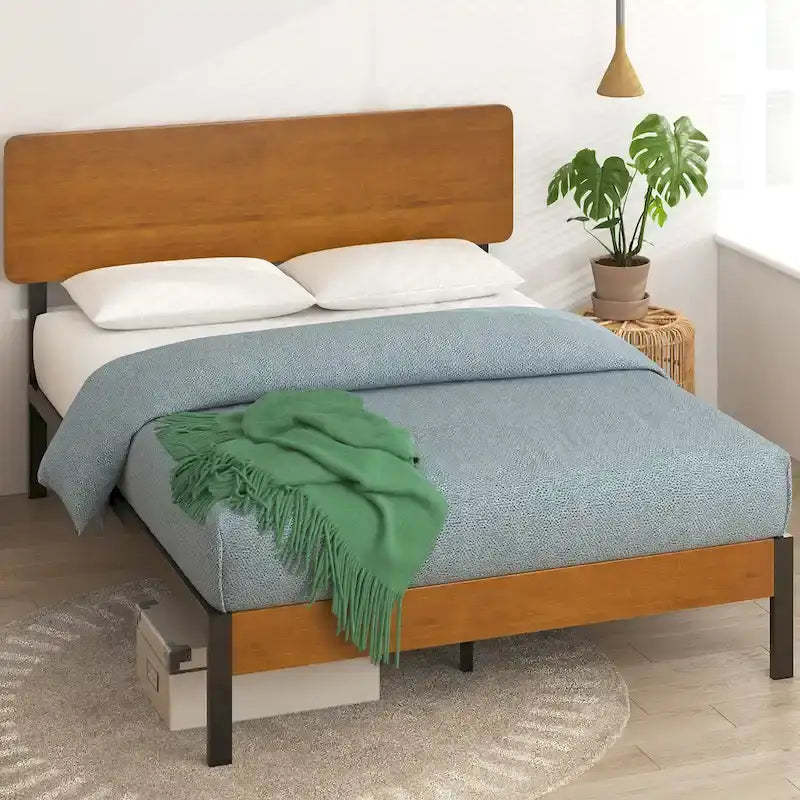 Priage by ZINUS Black Metal Platform Bed Frame