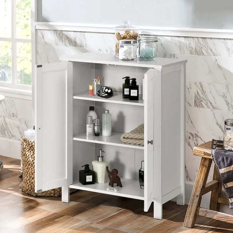 Wooden Bathroom Floor Cabinet Free Standing Storage Cabinet
