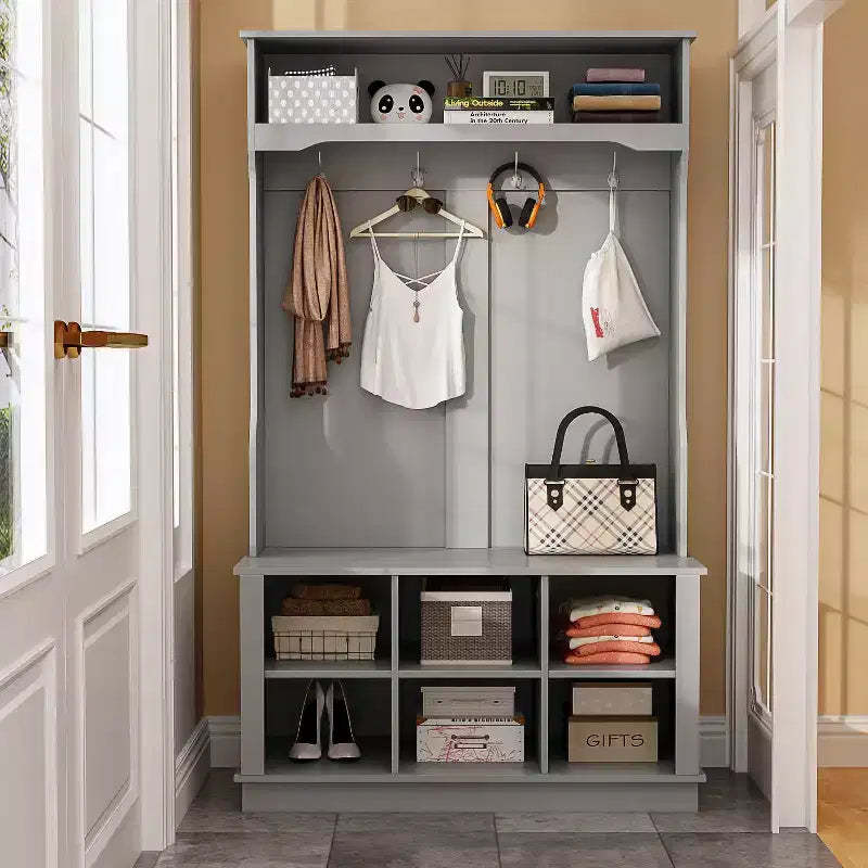 Famapy Entryway Hall Tree Storage Bench Shoe Rack