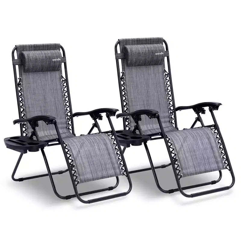 SereneLife Adjustable Zero Gravity Chair Set with Side Table