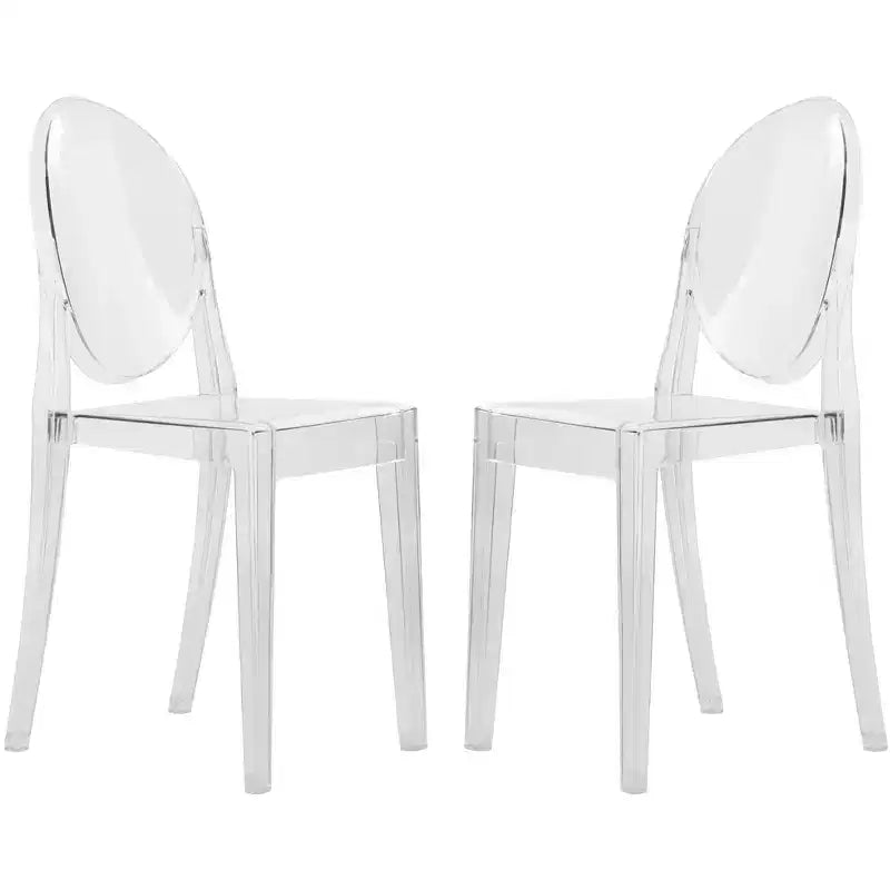 LeisureMod Marion Acrylic Modern Chair, Mid-Century Ghost Chair with Molded Seat, Ideal for Dining Room, Kitchen, Office, Lounge, Cafe, or Workspace