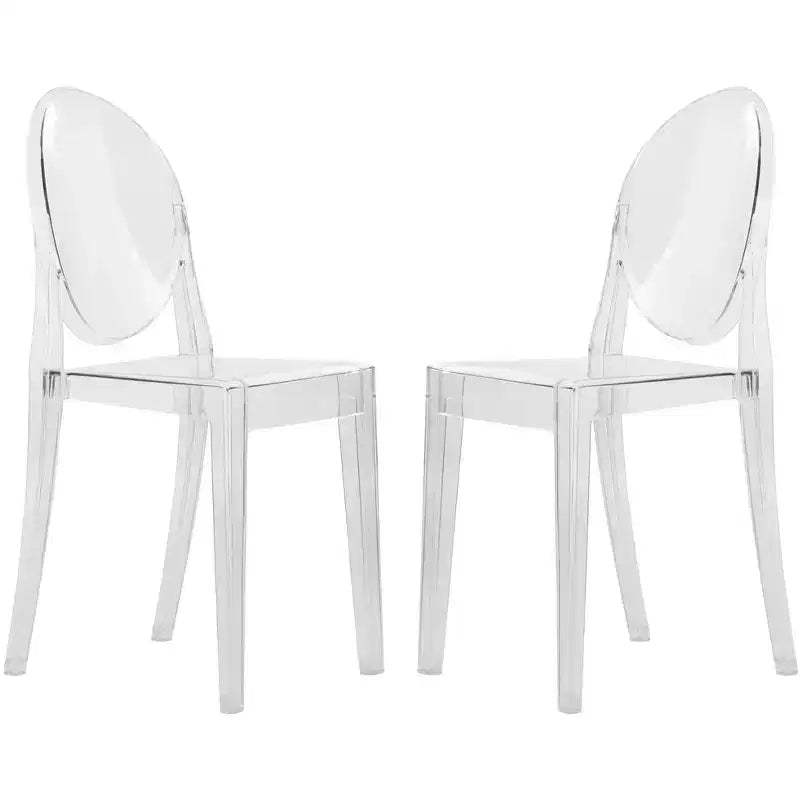 LeisureMod Marion Acrylic Modern Chair, Mid-Century Ghost Chair with Molded Seat, Ideal for Dining Room, Kitchen, Office, Lounge, Cafe, or Workspace