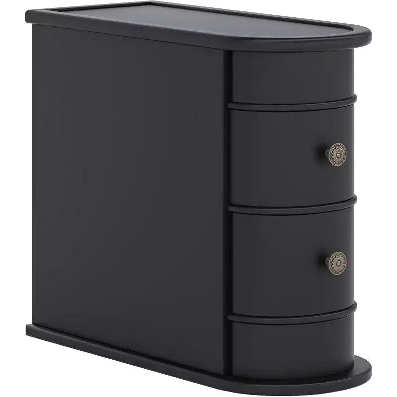 Tribesigns Solid Wood End Table, 2-drawer Side Table, Slim Chairside Table, Narrow Nightstand, No Assembly Required